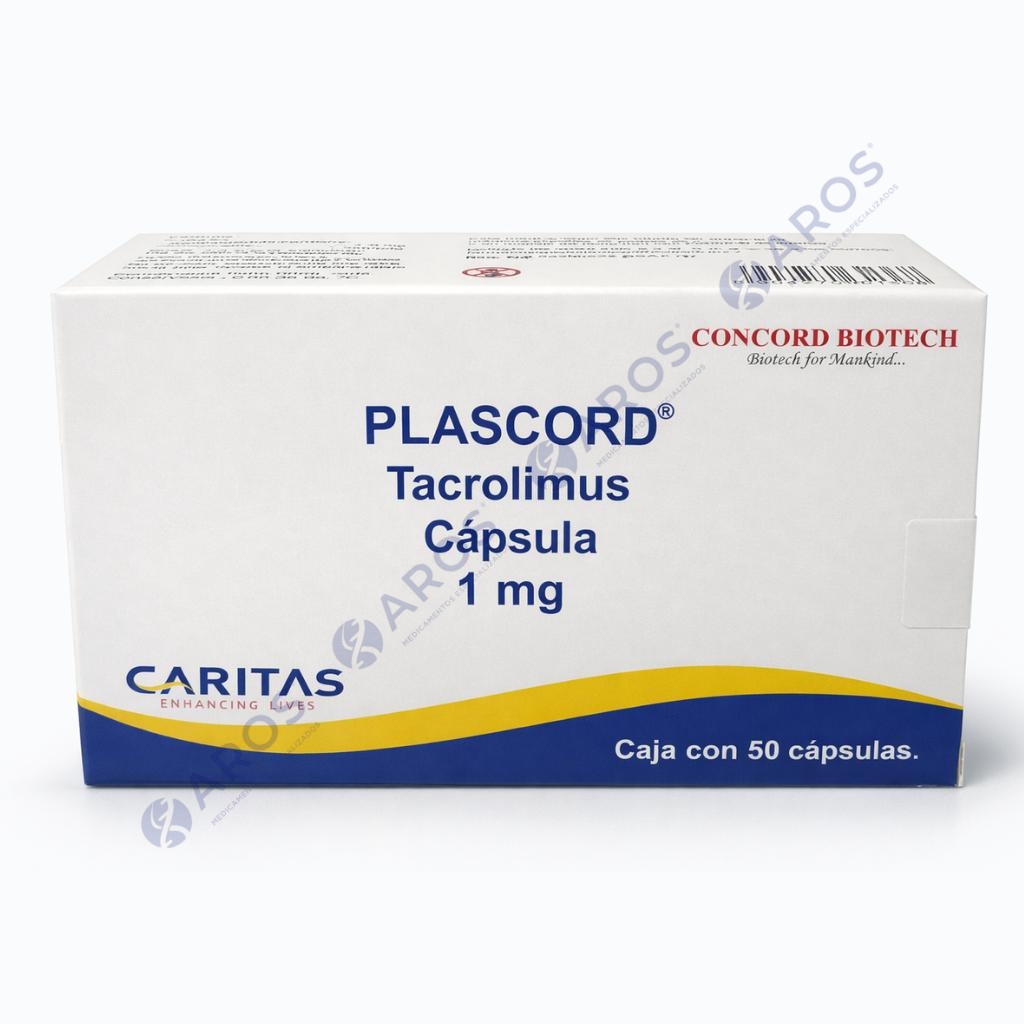 Plascord Tacrolimus 1Mg C/50 Capsulas